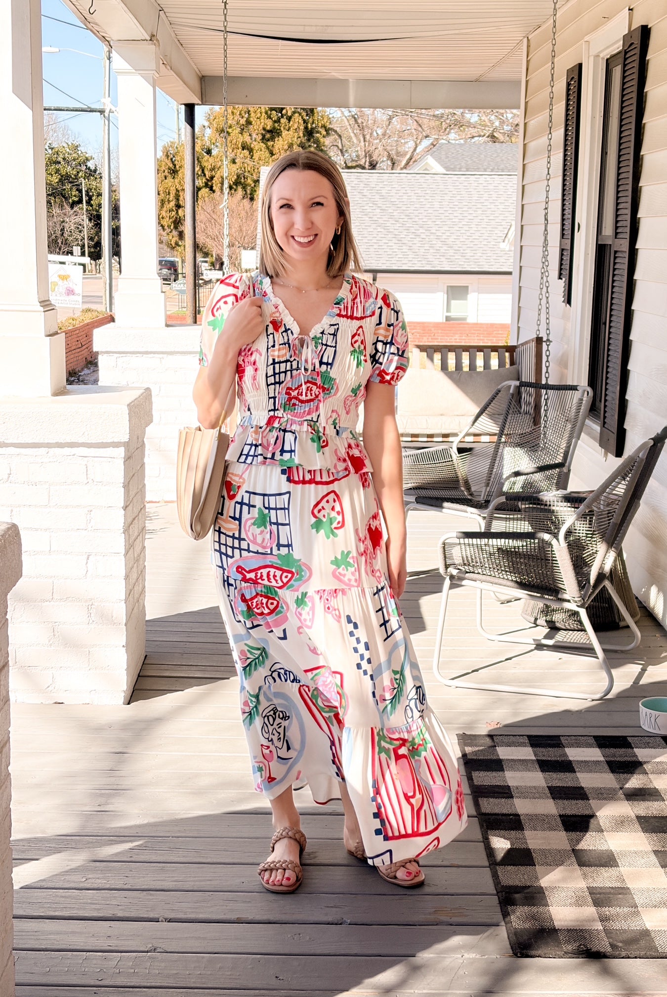 Summer Printed White Maxi Skirt
