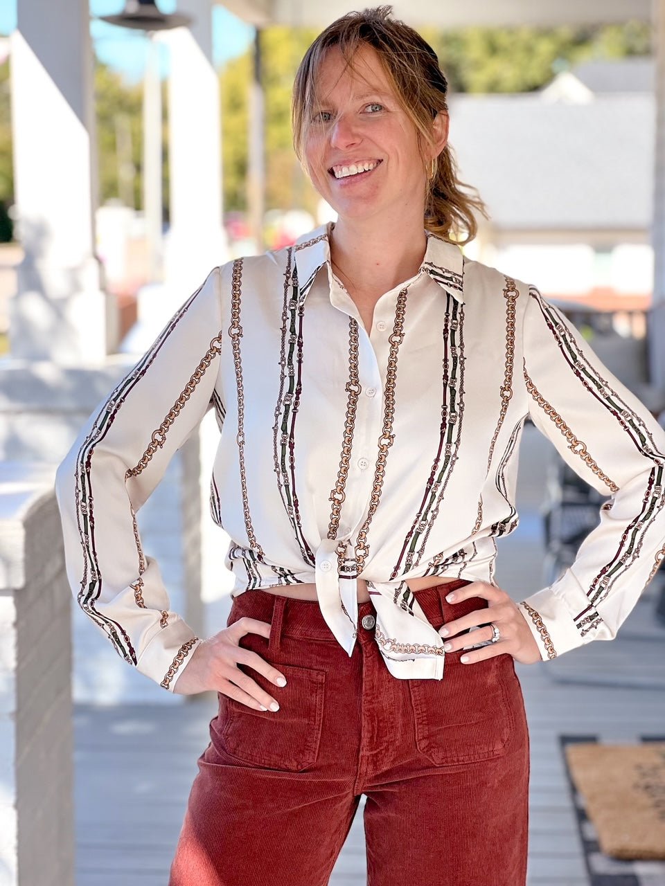 Rose & Lee Co Giana Top, Ivory/Multi unknown