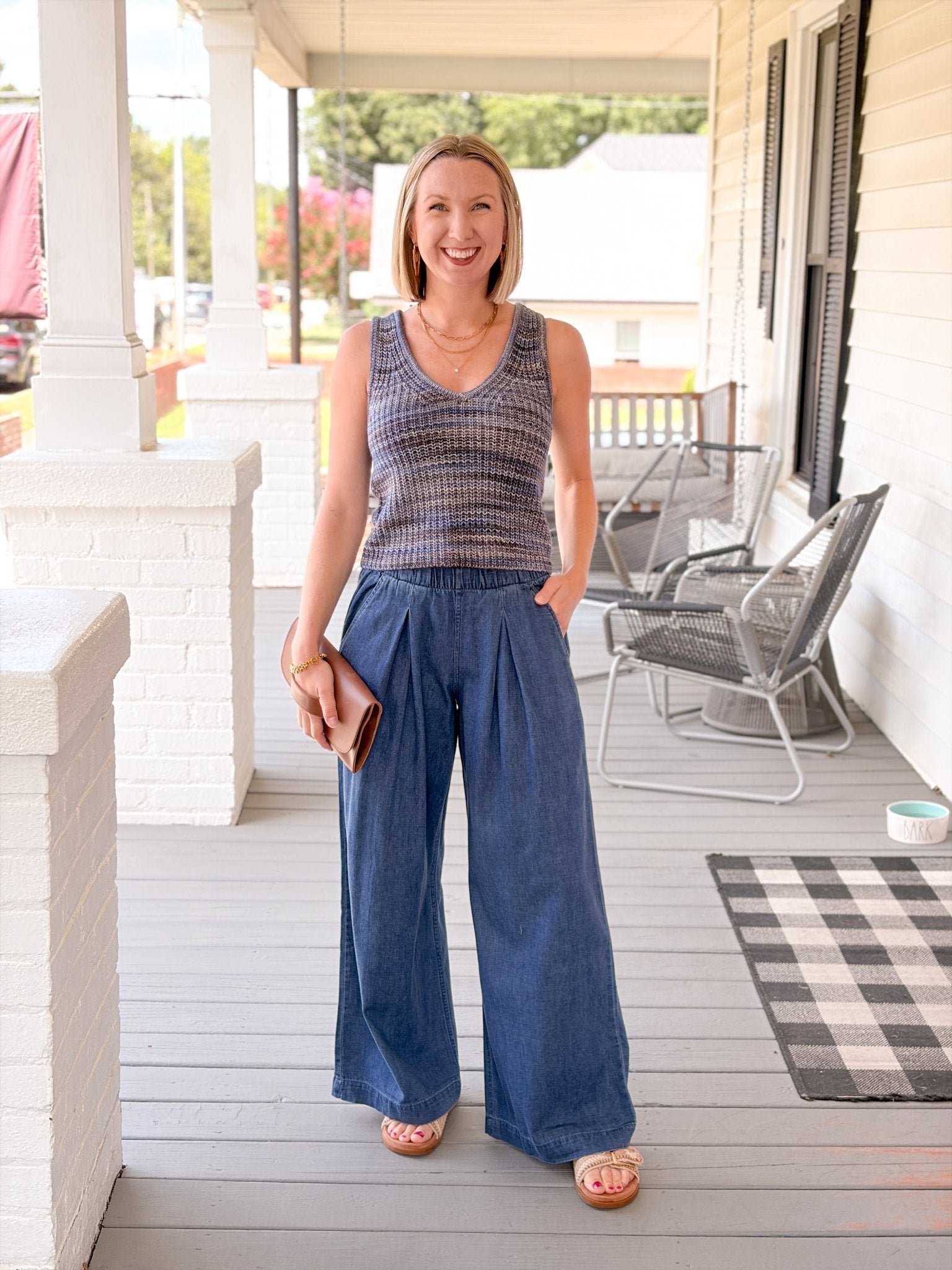 Rose & Lee Co Keily Tank, Blue Multi Tanks
