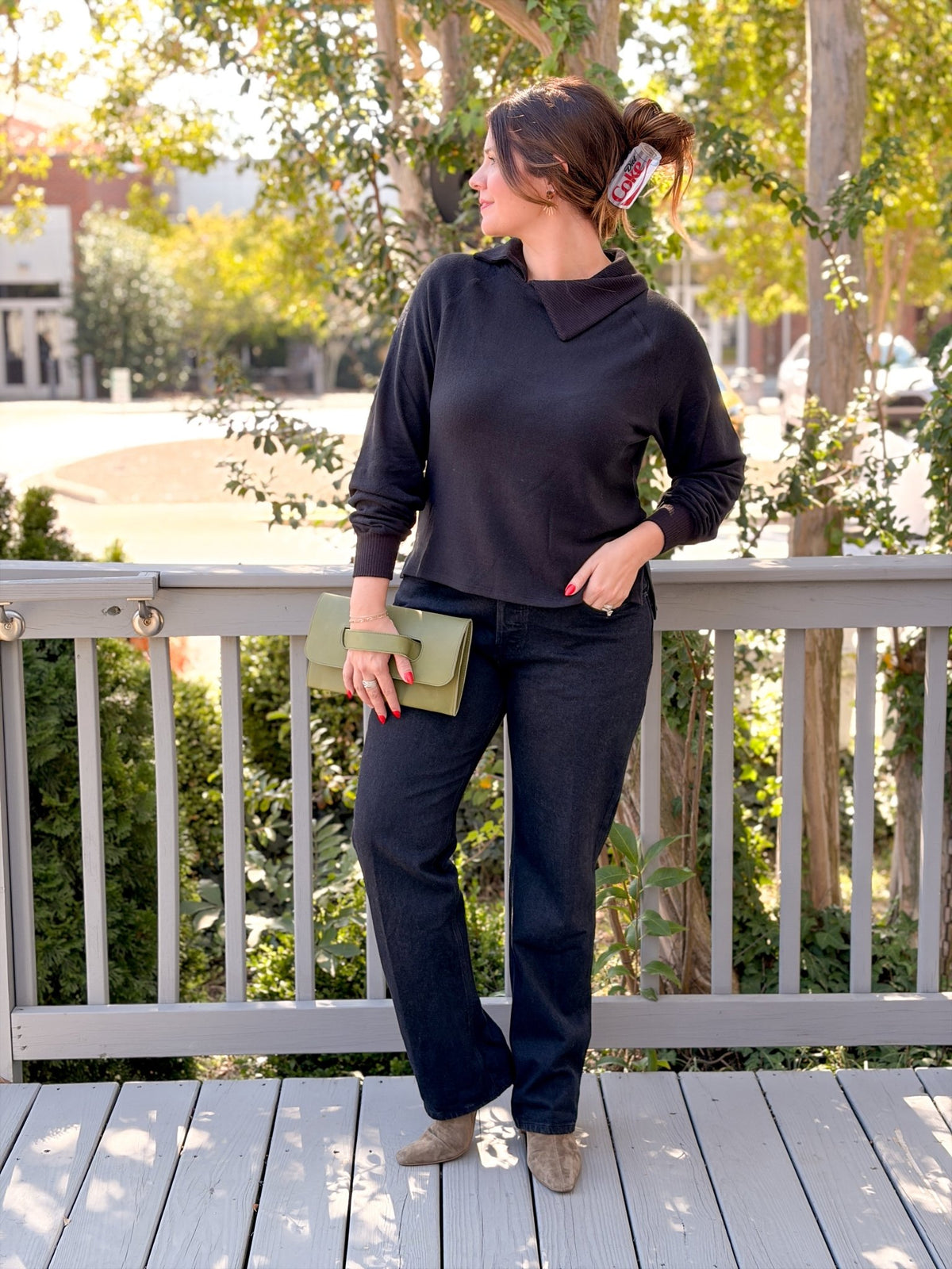 Rose & Lee Co Slow Morning Pullover, Black by Project Social T Long Sleeve