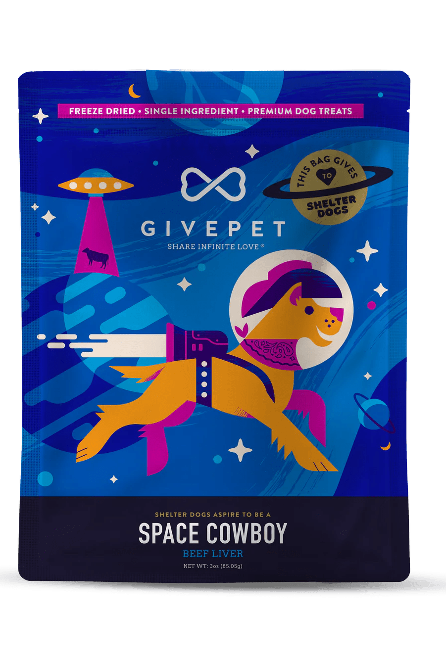 Rose & Lee Co Space Cowboy Freeze-Dried Dog Treats Pets