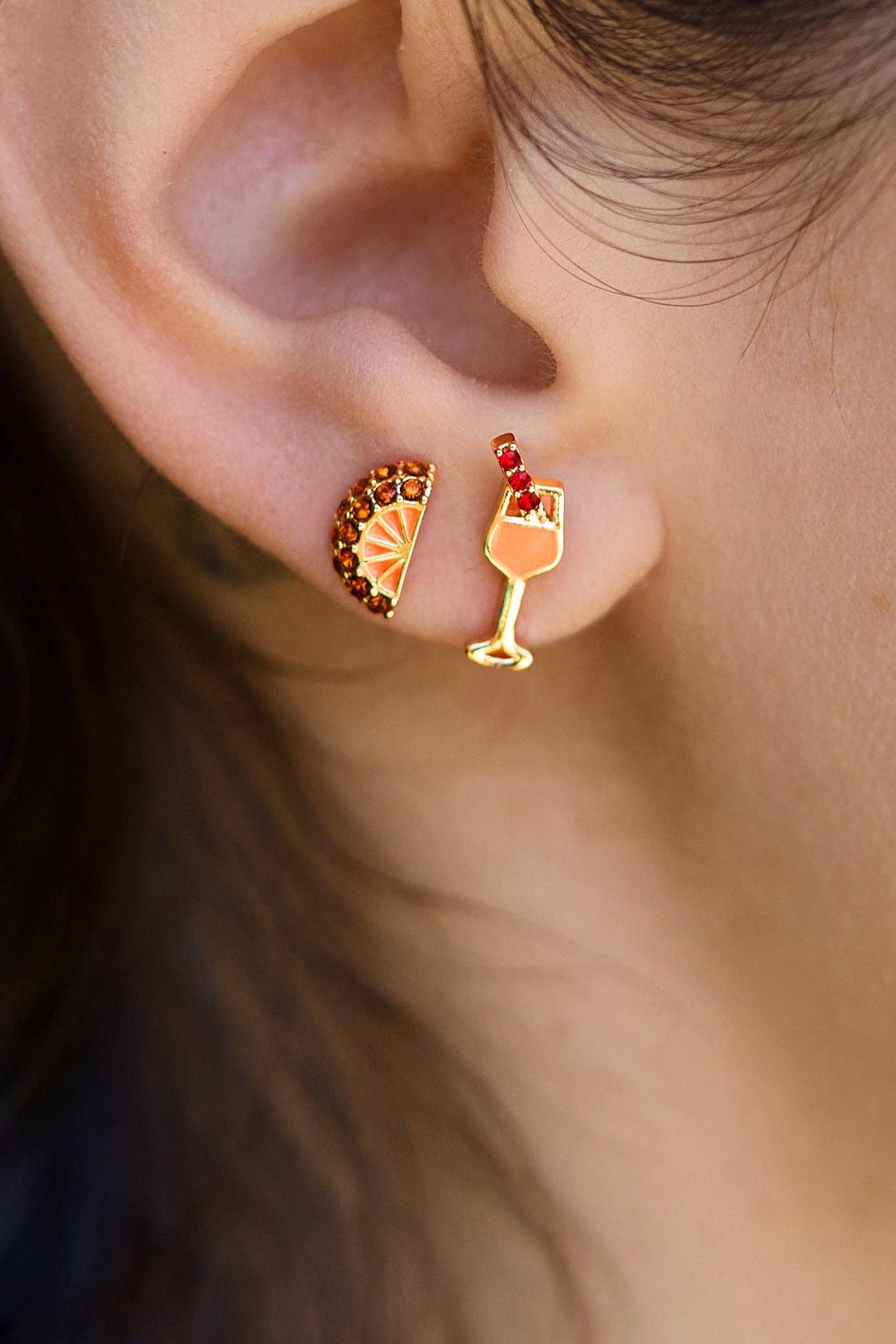 Rose & Lee Co Spritz Studs, 18k Gold Plated Earrings