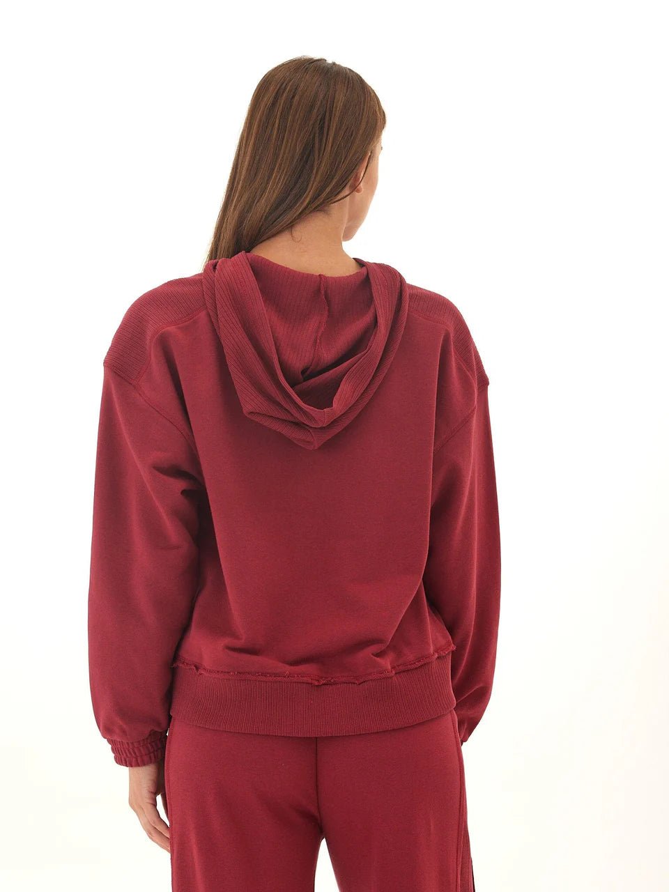 Rose & Lee Co Starla Zip Hoodie, Cranberry Sweatshirt & Hoodies