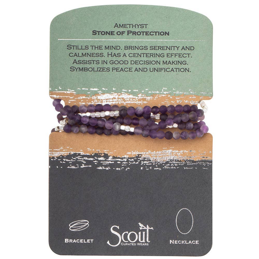 Rose & Lee Co Stone Wrap Bracelet Stone Of Protection, Amethyst/Silver Bracelets