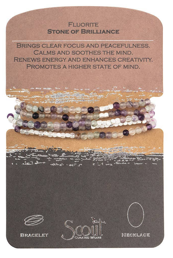 Rose & Lee Co Stone Wrap Bracelet Stone Of Brilliance, Fluorite/Silver Bracelets