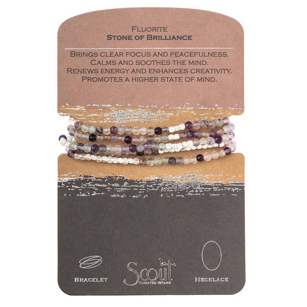 Rose & Lee Co Stone Wrap Bracelet Stone Of Brilliance, Fluorite/Silver Bracelets