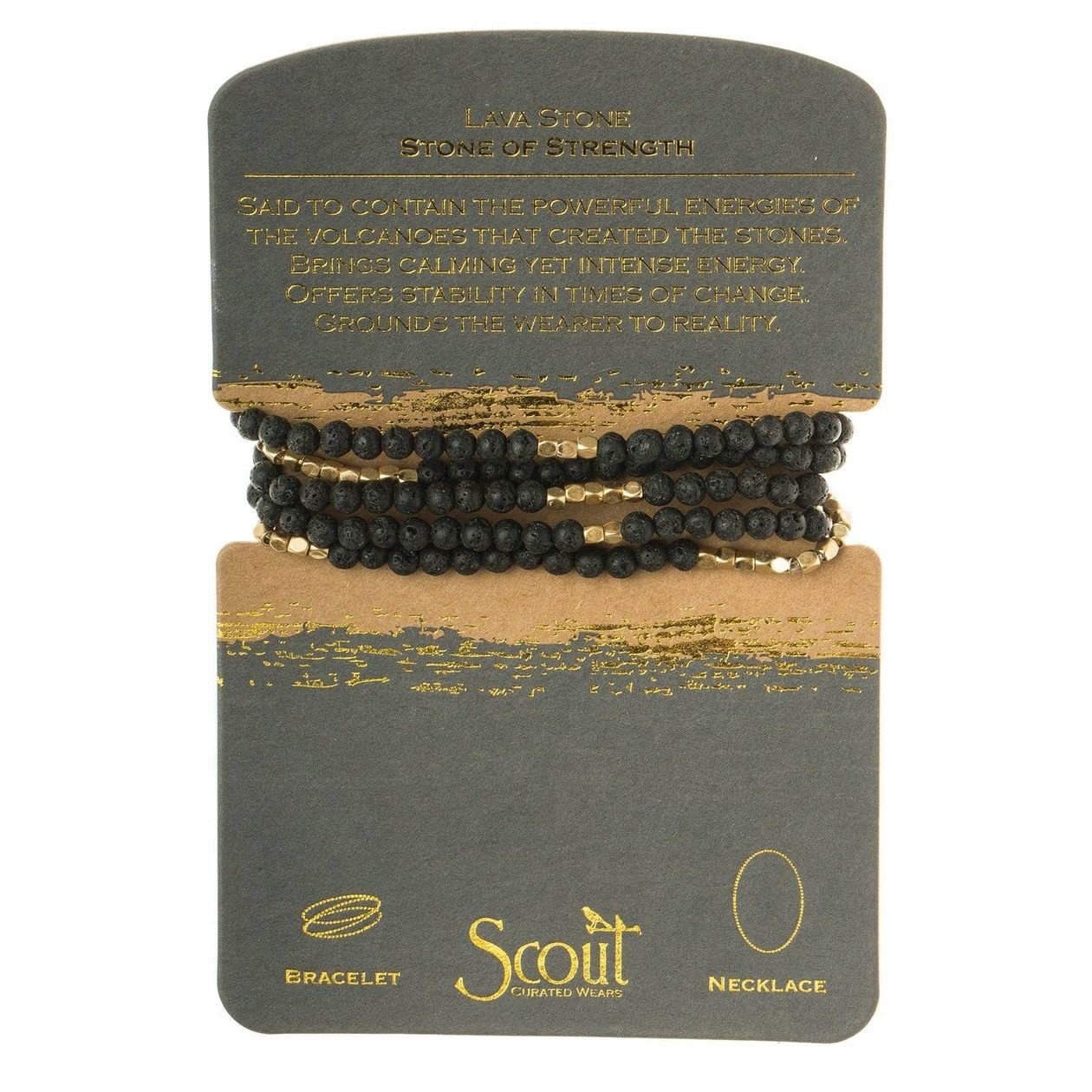 Rose & Lee Co Stone Wrap Bracelet Stone Of Strength, Lava Stone Bracelets