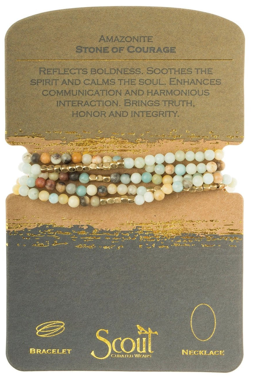 Rose & Lee Co Stone Wrap Bracelet Stone Of Courage, Amazonite Bracelets
