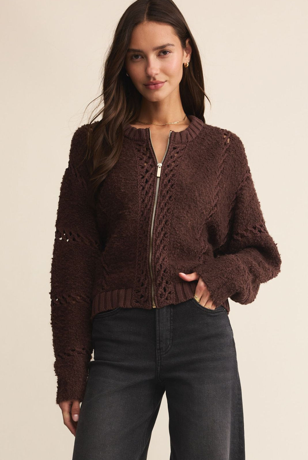 Rose & Lee Co Sundance Jacket, Chocolate Cherry by Z Supply Cardigan