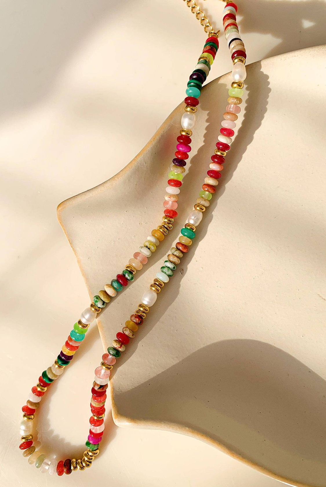 Rose & Lee Co Sunny Boho Beaded Necklace, Multi Necklaces