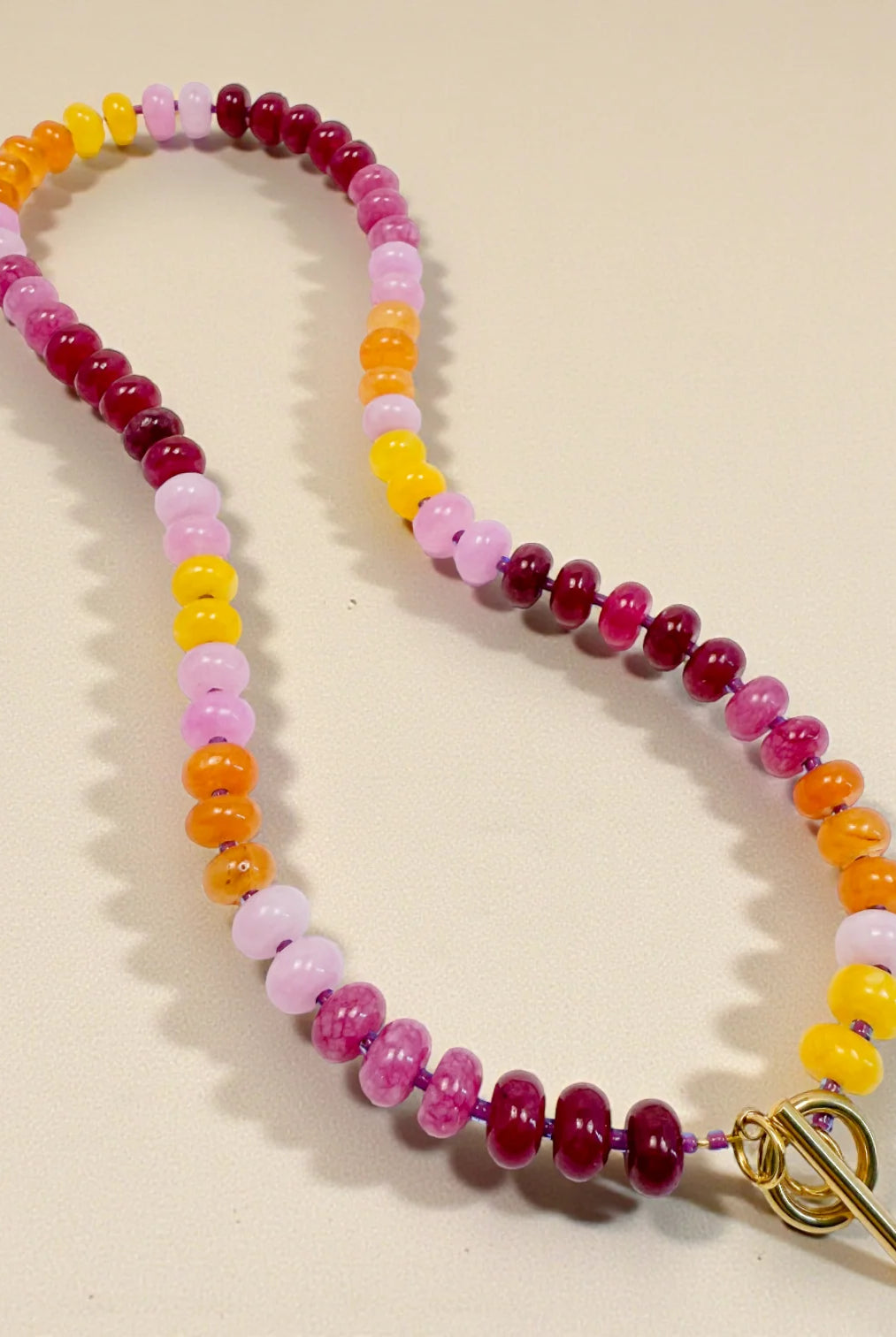 Rose & Lee Co Bold Gemstone Beaded Necklace, Sunset Necklaces