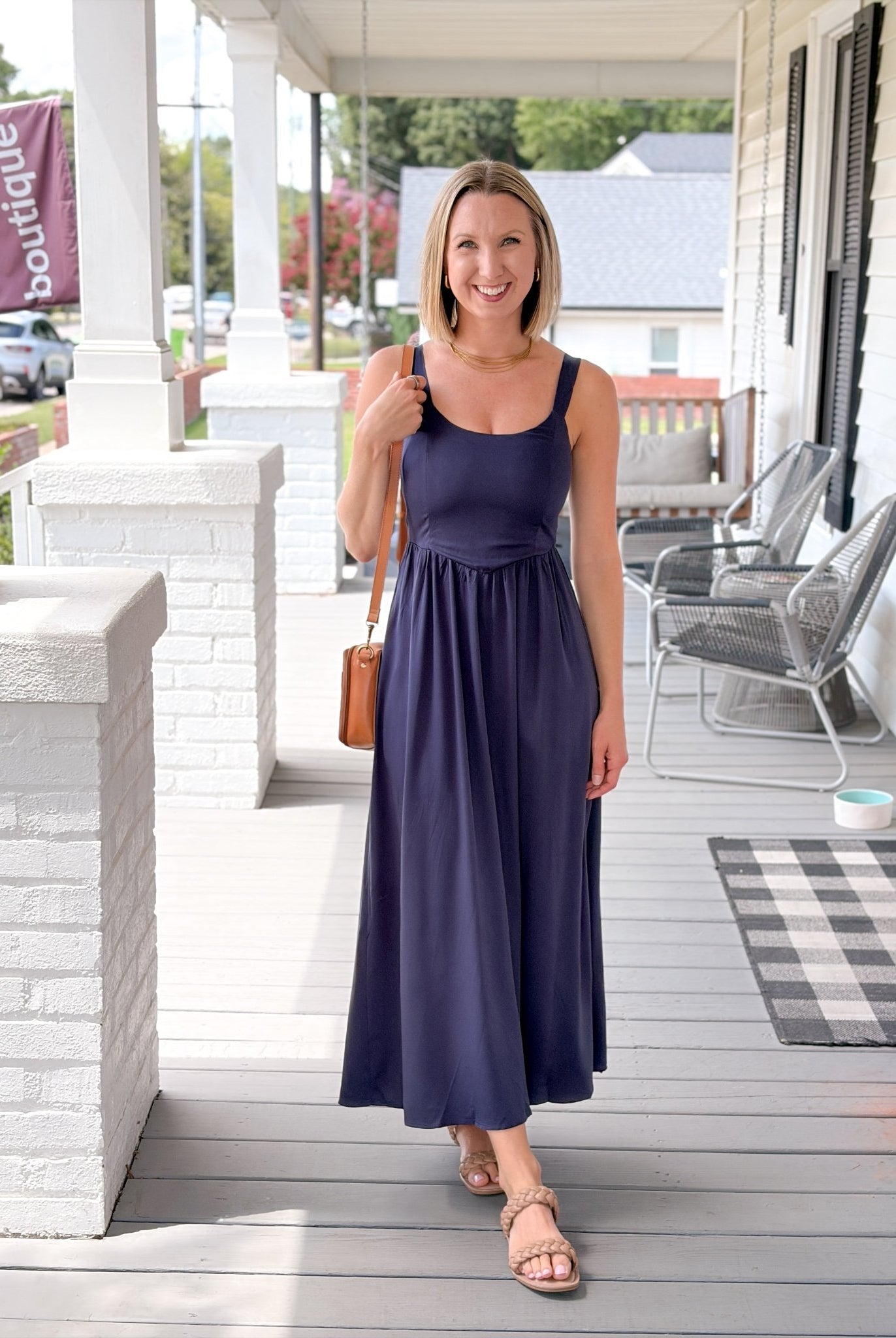 Rose & Lee Co Tarynel Dress, Navy Casual Dresses