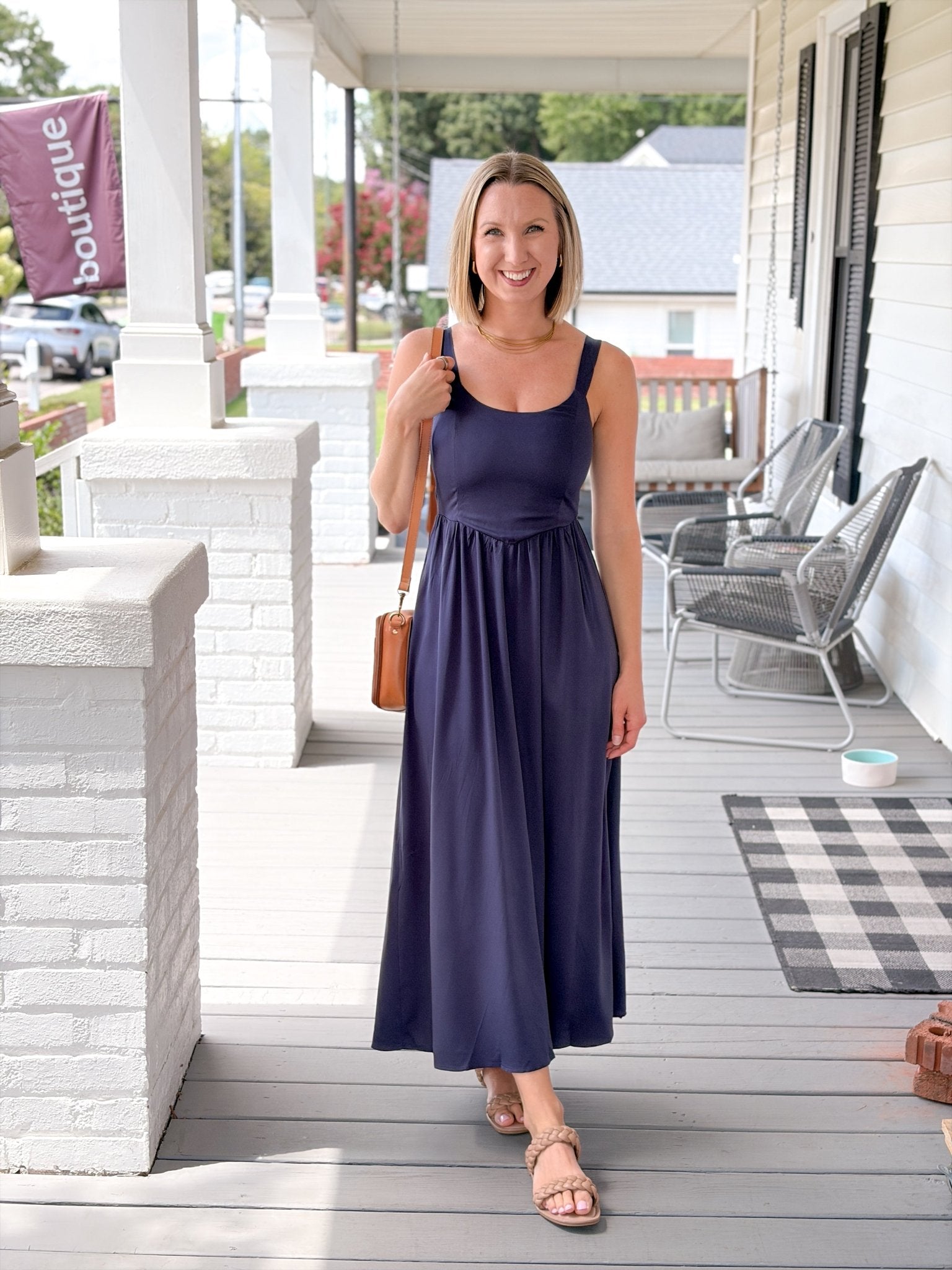 Rose & Lee Co Tarynel Dress, Navy Casual Dresses