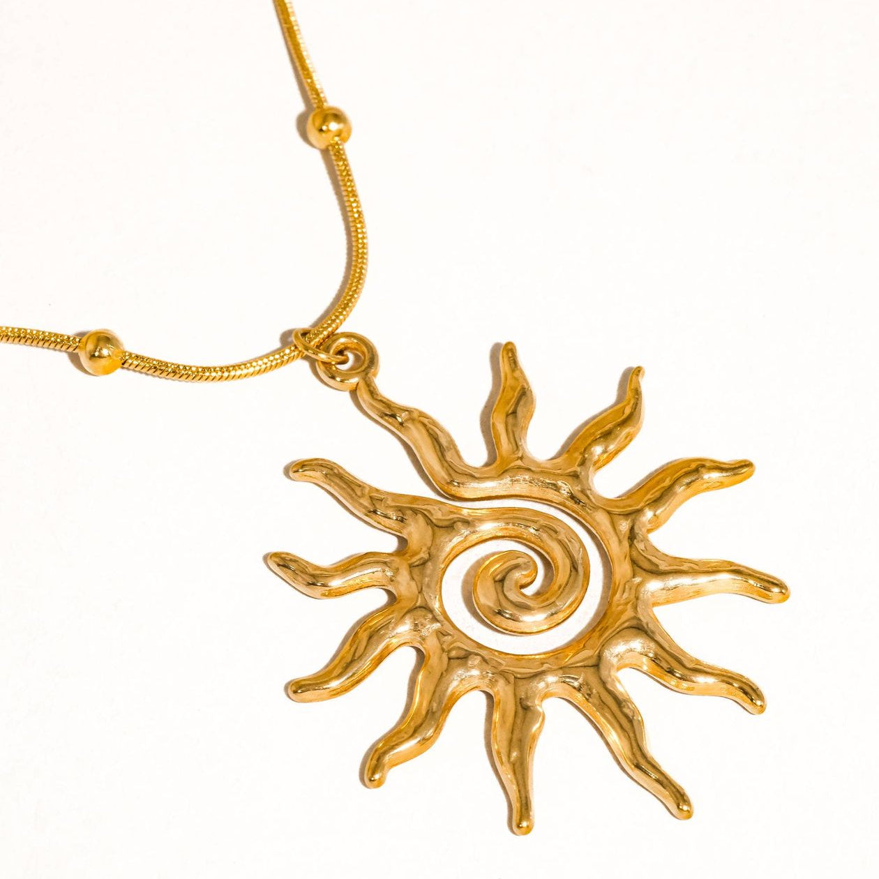 Taiyo 18K Gold Non-Tarnish Boho Sun Necklace