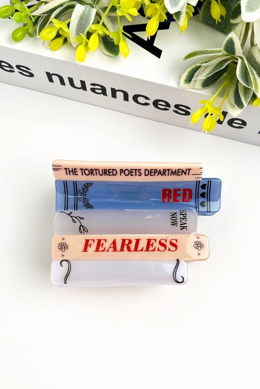 Rose & Lee Co Taylor Swift Fearless Stacked Books Claw Clip Accessories