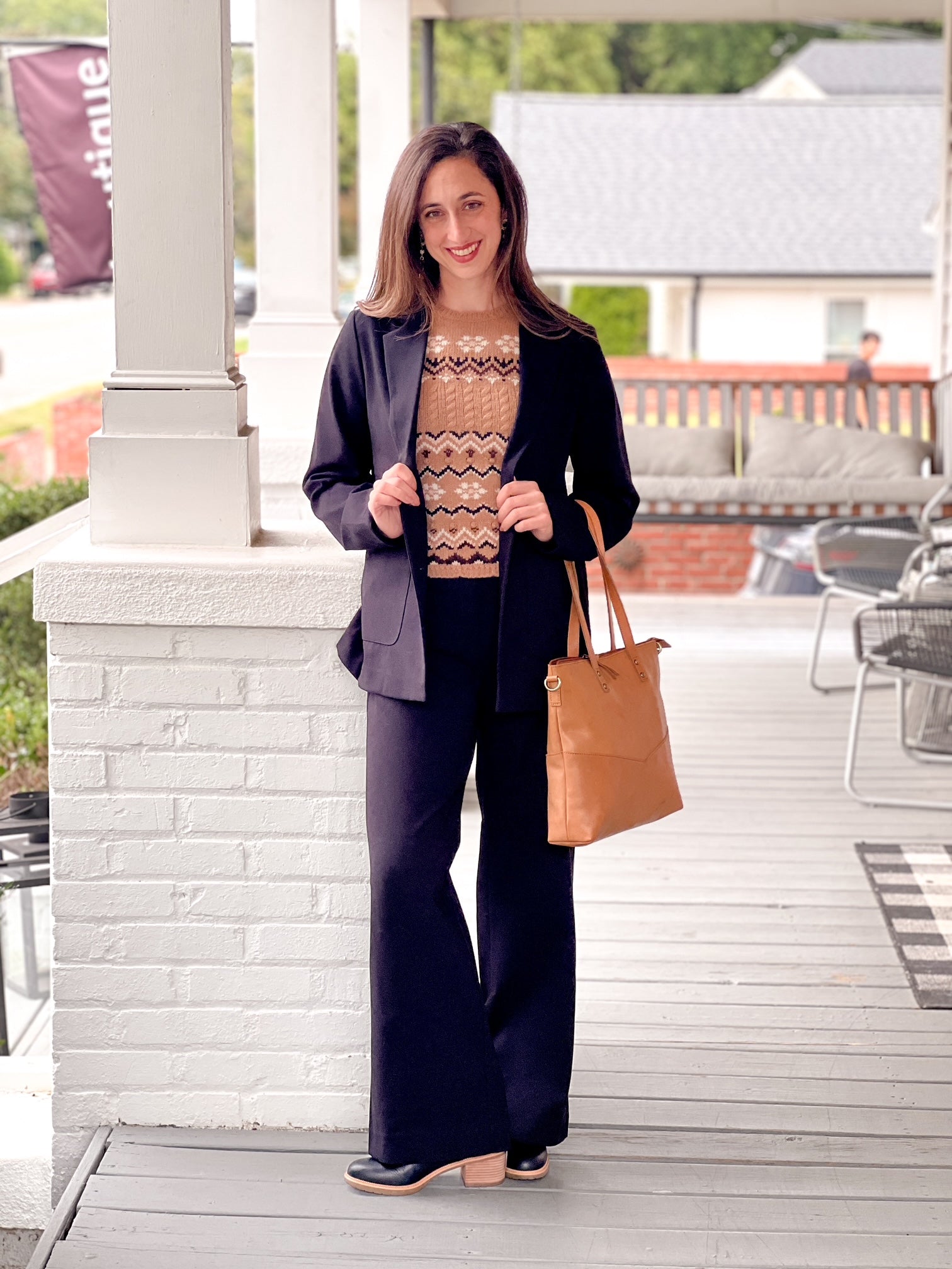 black straight leg work pant