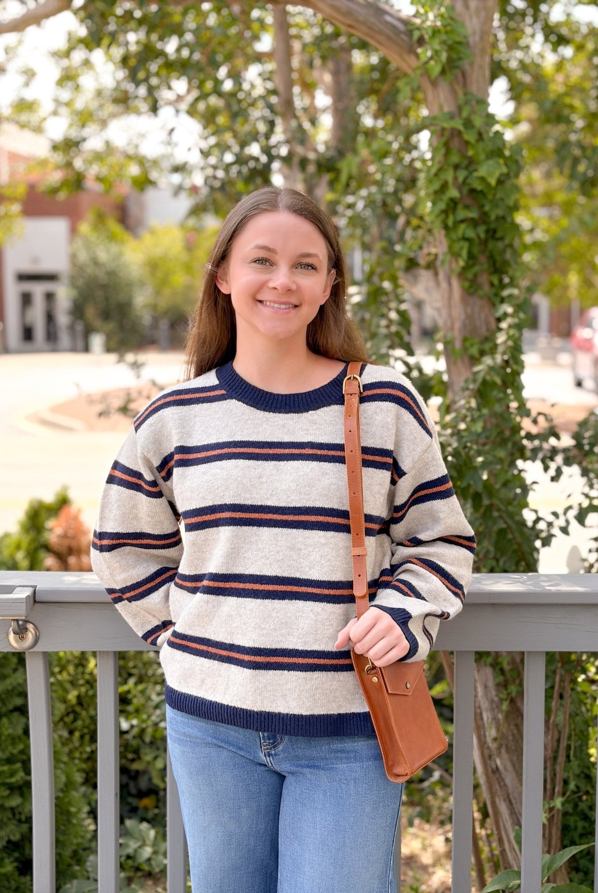 Rose & Lee Co Tiber Sweater, Navy/Rust Multi Sweaters