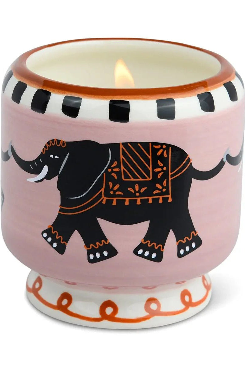 Rose & Lee Co Elephant Ceramic Candle, Tobacco & Vanilla Candles