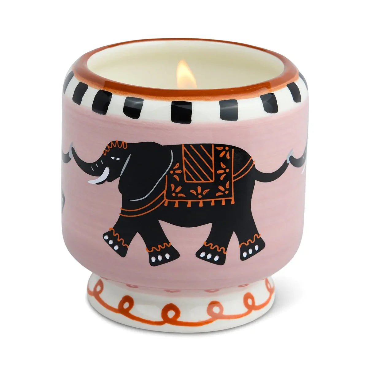 Rose & Lee Co Elephant Ceramic Candle, Tobacco & Vanilla Candles