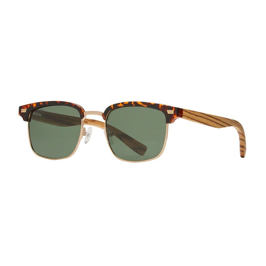Rose & Lee Co Travis Sunglasses, Brown Tortoise + Zebra Wood + Grey Green Polarized Accessories