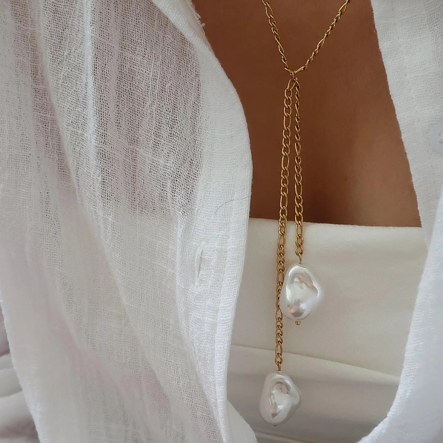 Rose & Lee Co Trévia Baroque Pearl Necklace, 18k Gold Necklaces