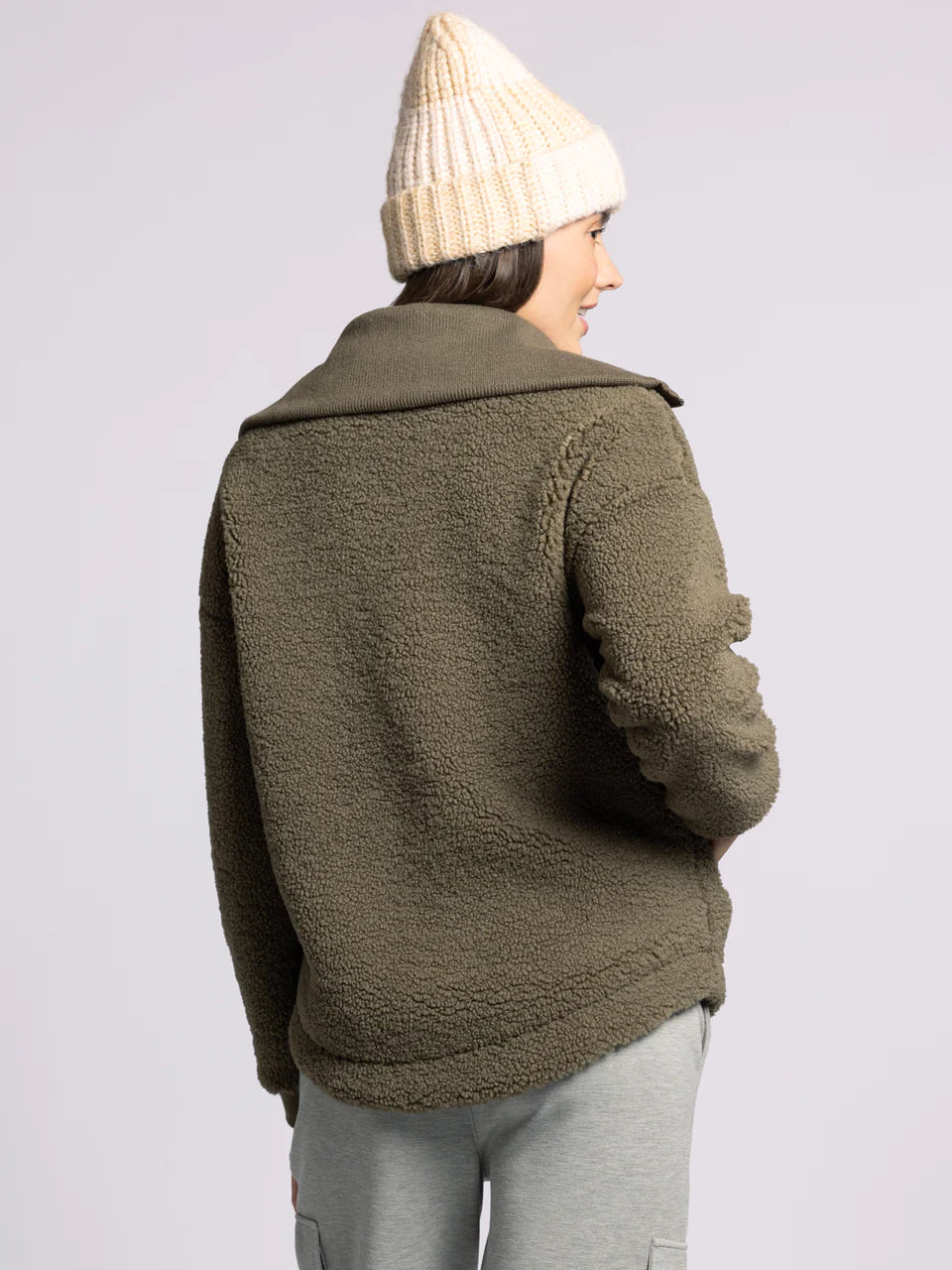 Dark Green Sherpa Jacket