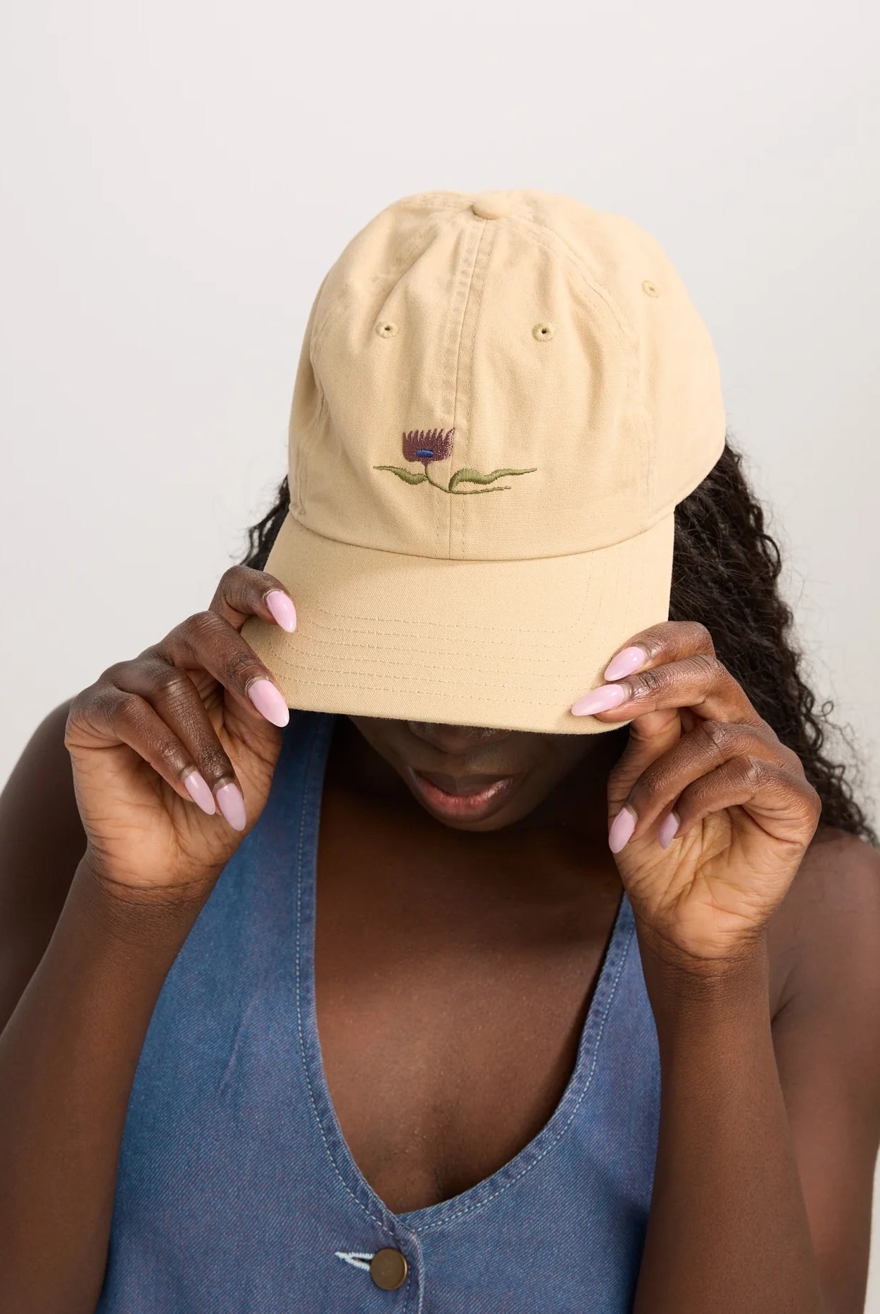 Rose & Lee Co Tulip Dad Hat, Khaki Accessories