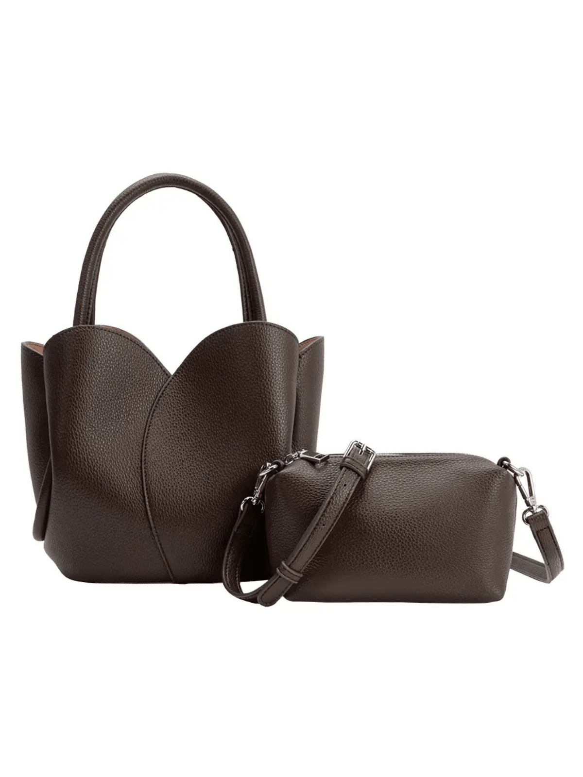 Rose & Lee Co Tulip Top Handle Bag, Chocolate Bags