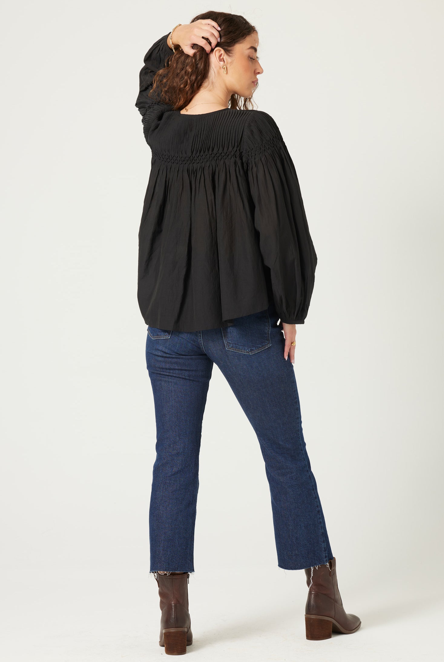 Long Sleeve Black Top Apex Ethical Boutique