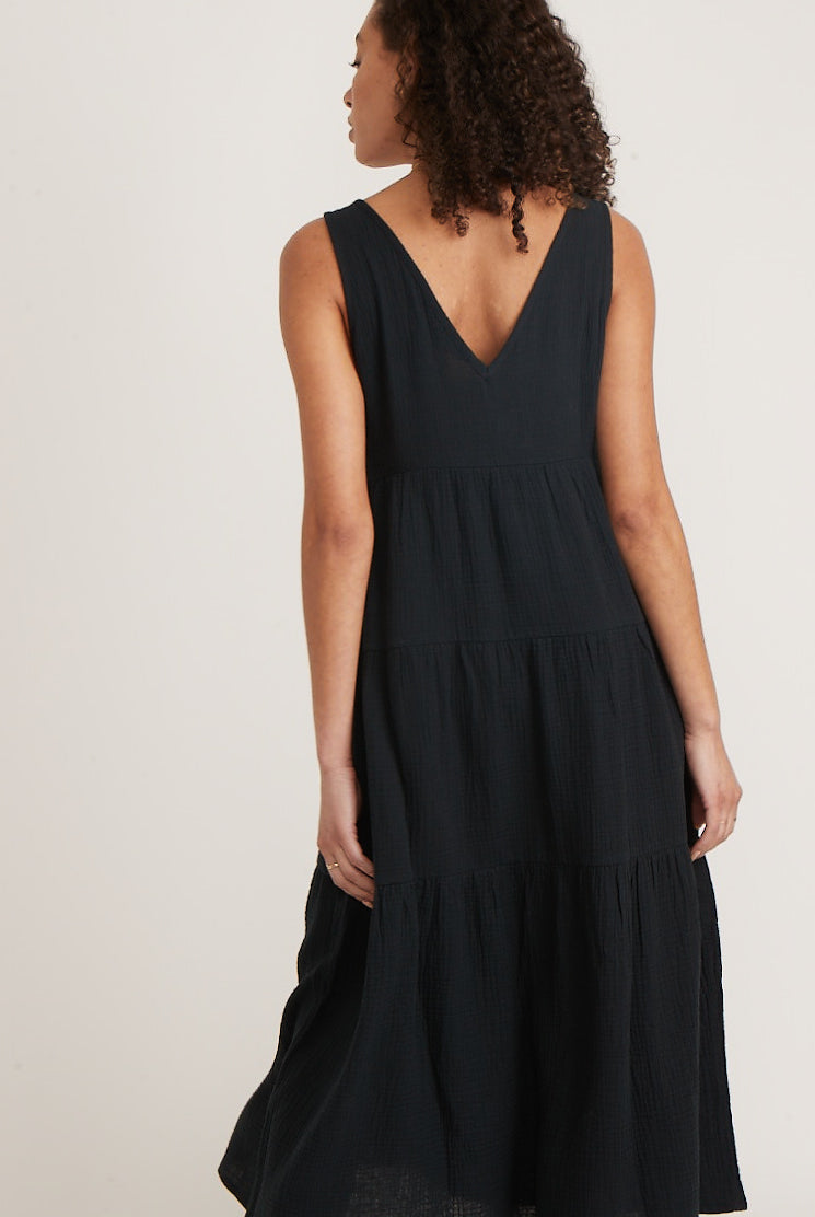 Black Sleeveless Midi Dress Apex Ethical Boutique