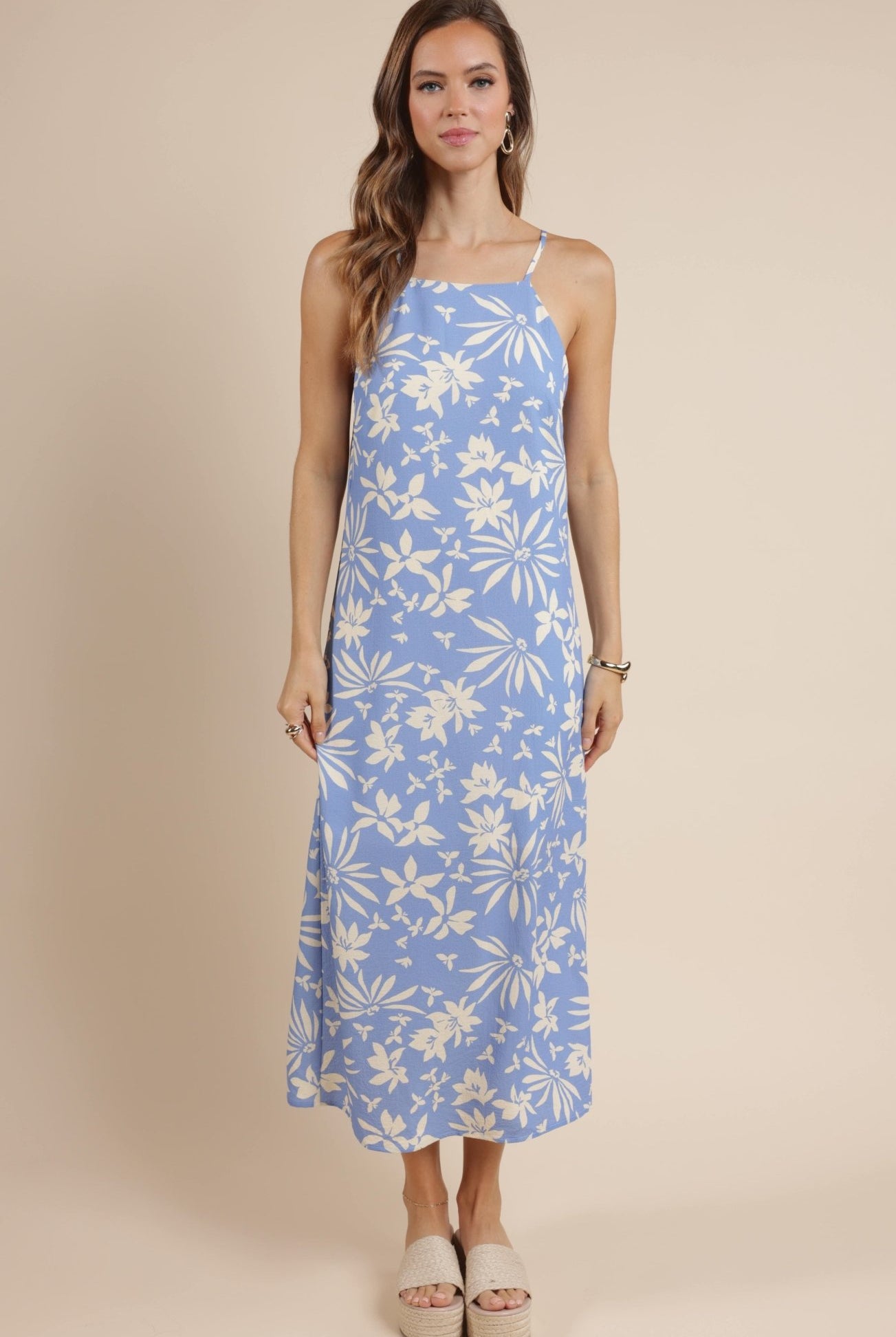 Rose & Lee Co Flower Trail Dress, Sky/Cream unknown