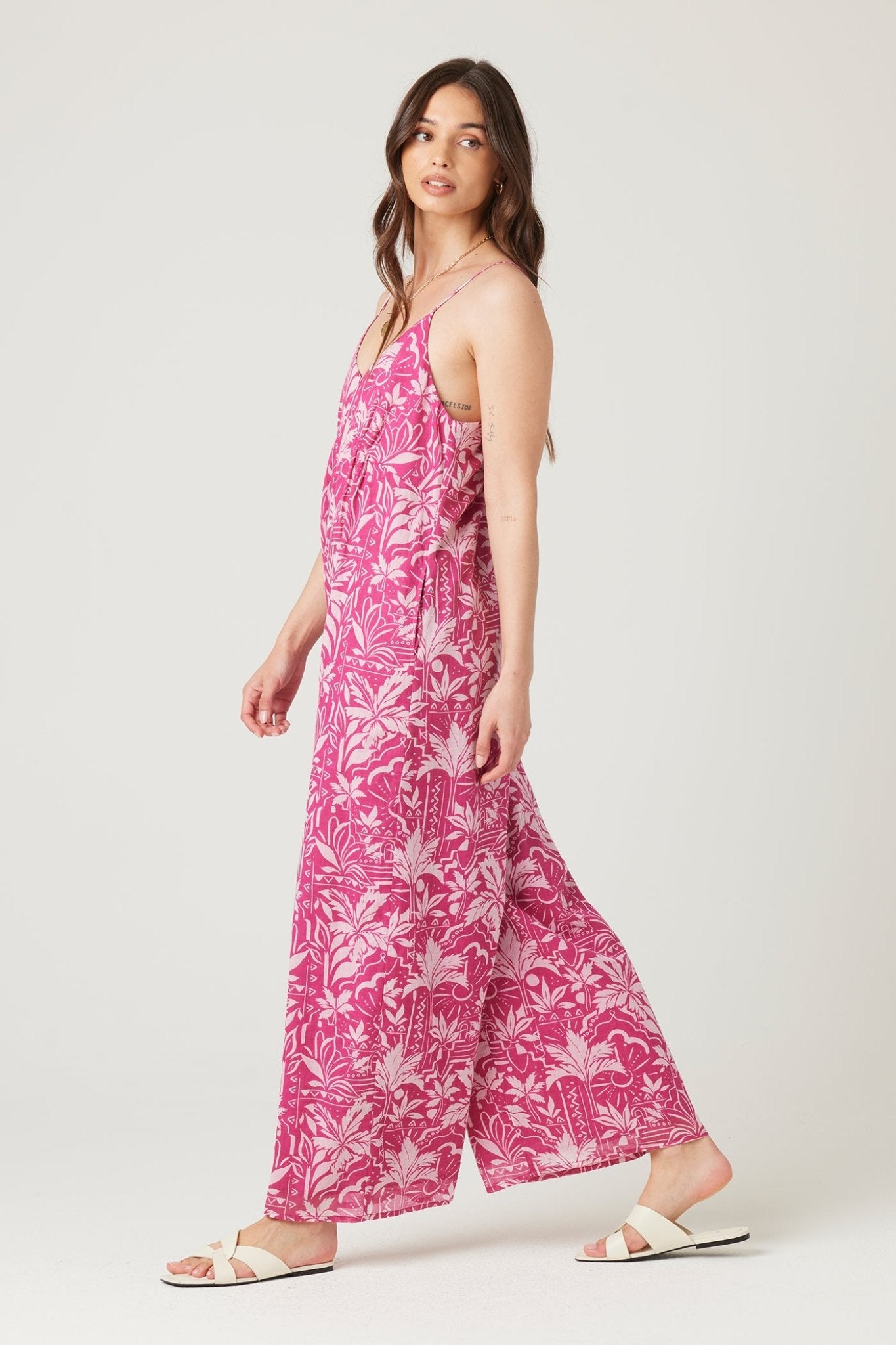 Rose & Lee Co Arnaz Jumpsuit, Bright Fuchsia unknown