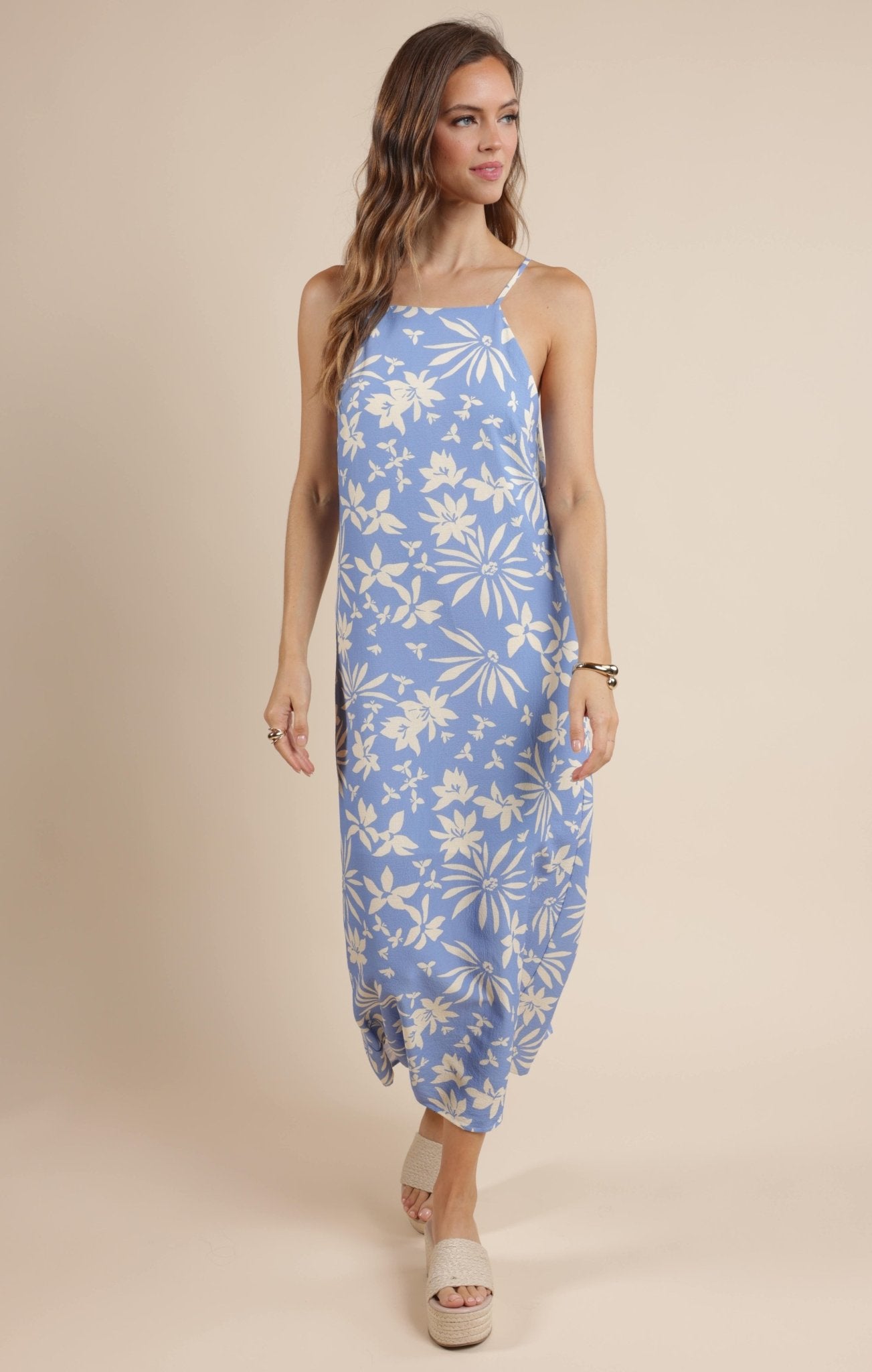Rose & Lee Co Flower Trail Dress, Sky/Cream unknown