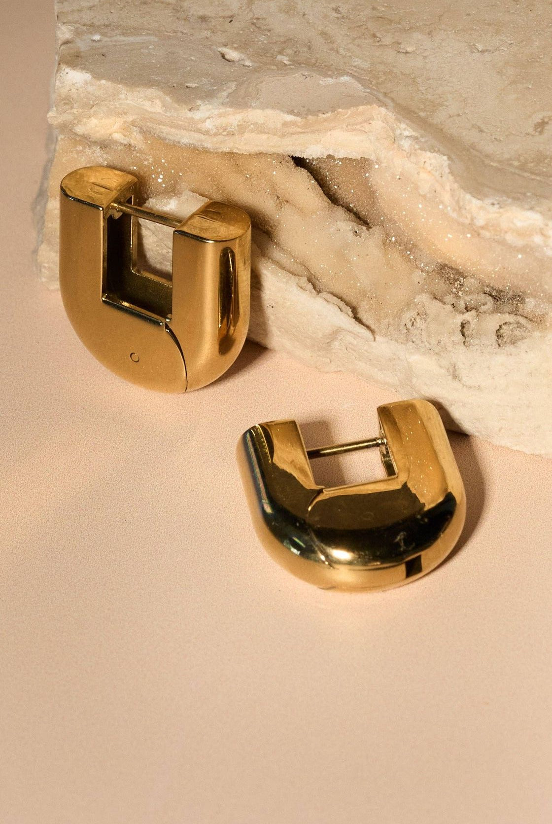 Rose & Lee Co Utopia Hoops, Yellow Gold Earrings