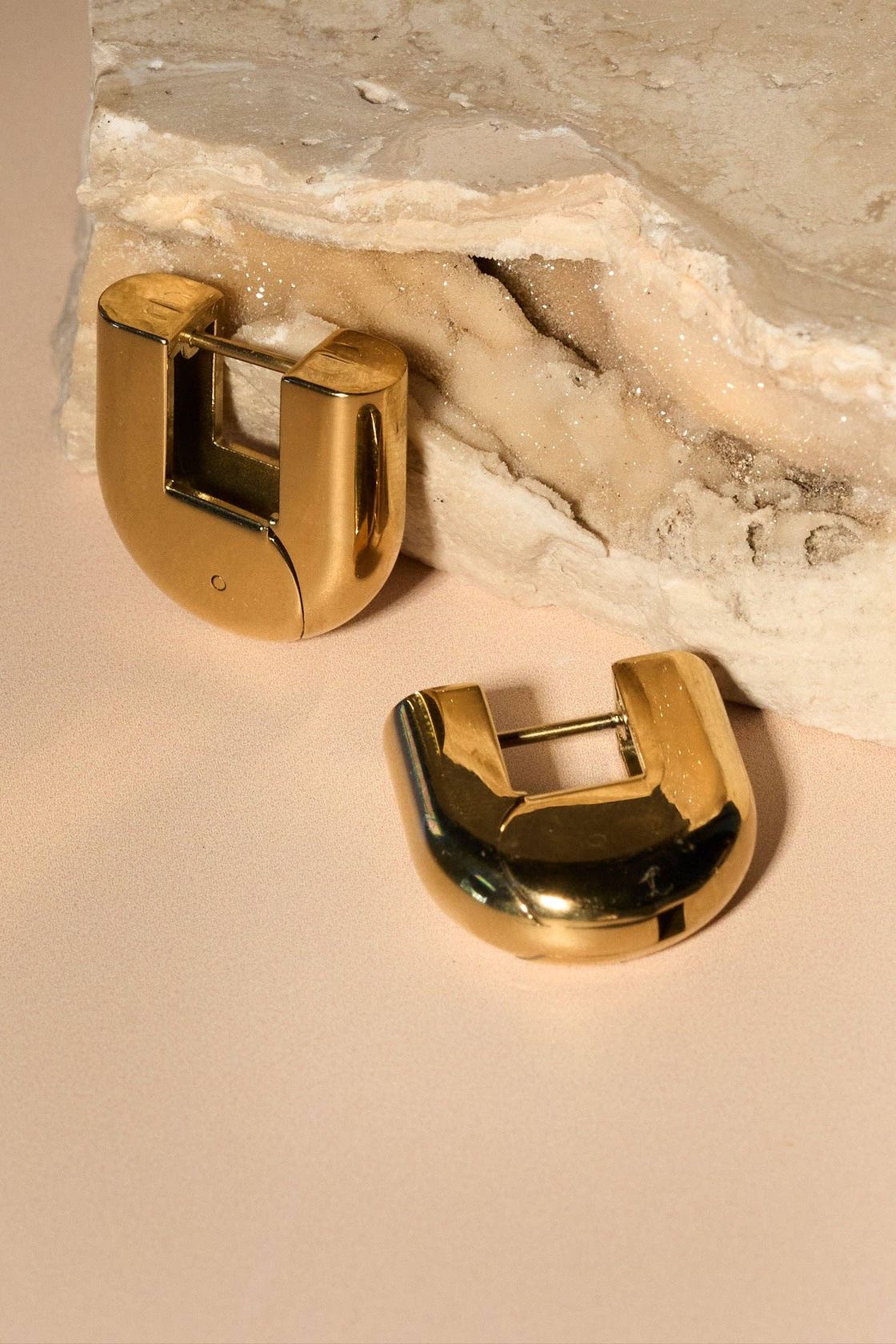 Rose & Lee Co Utopia Hoops, Yellow Gold Earrings