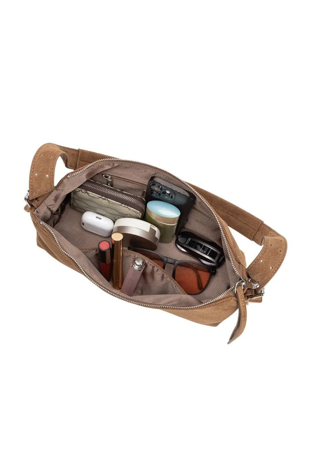 Rose & Lee Co Valeria Suede Shoulder Bag, Camel Bags