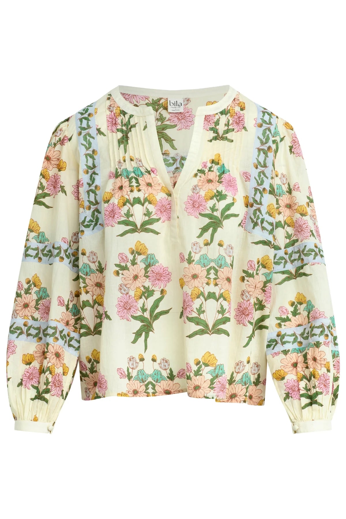 Rose & Lee Co Valley Spring Top, Powder Blue Long Sleeve