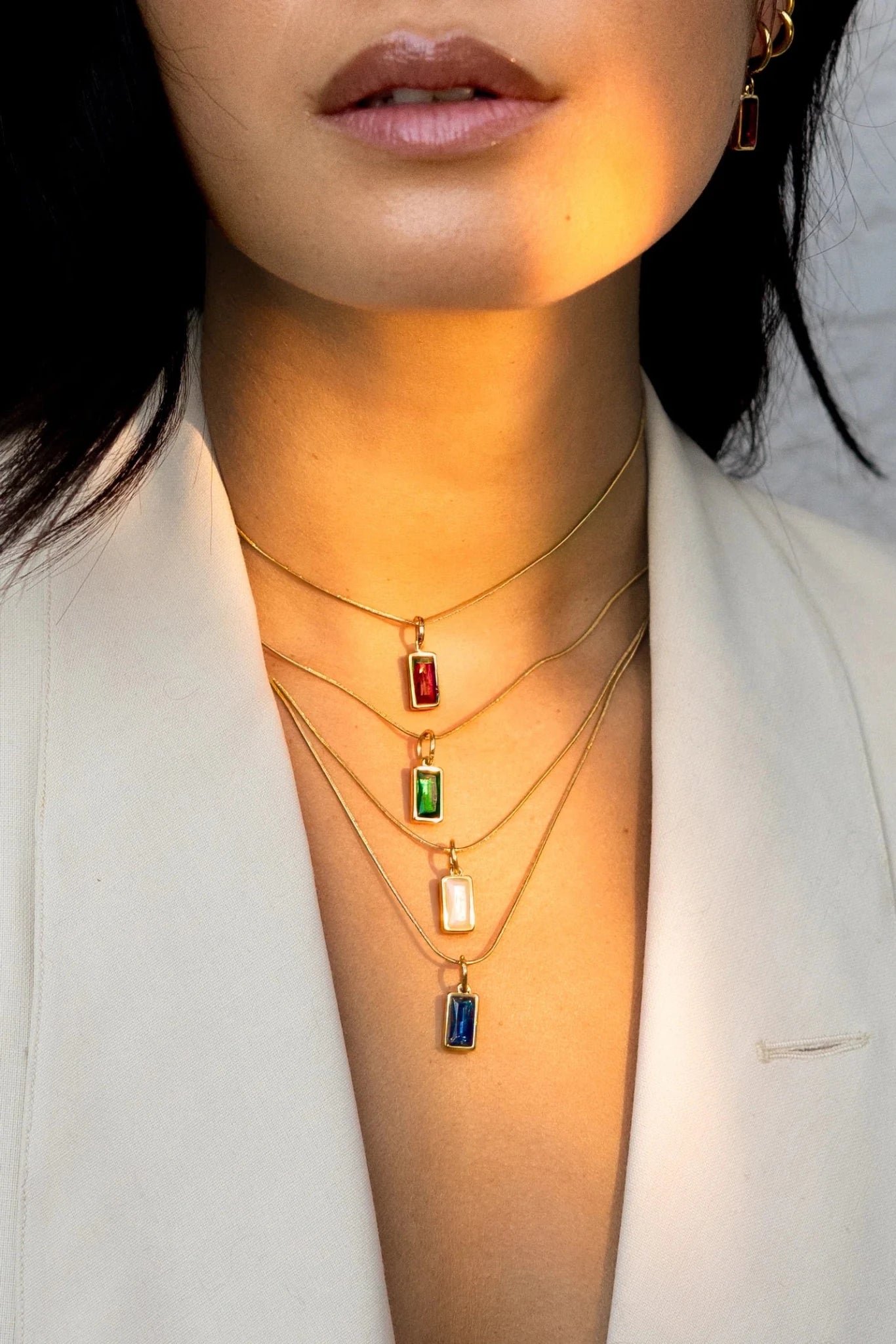 Rose & Lee Co Vanessa Necklace, Moonstone Necklaces