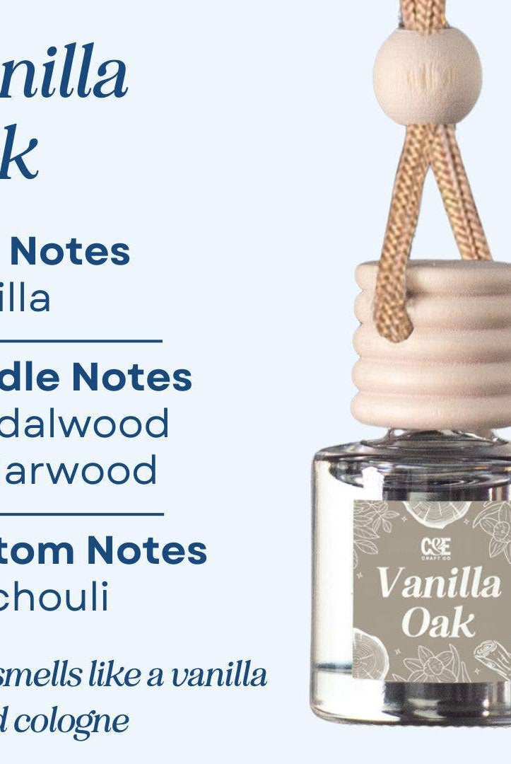 Rose & Lee Co Car Diffuser, Vanilla Oak Candles