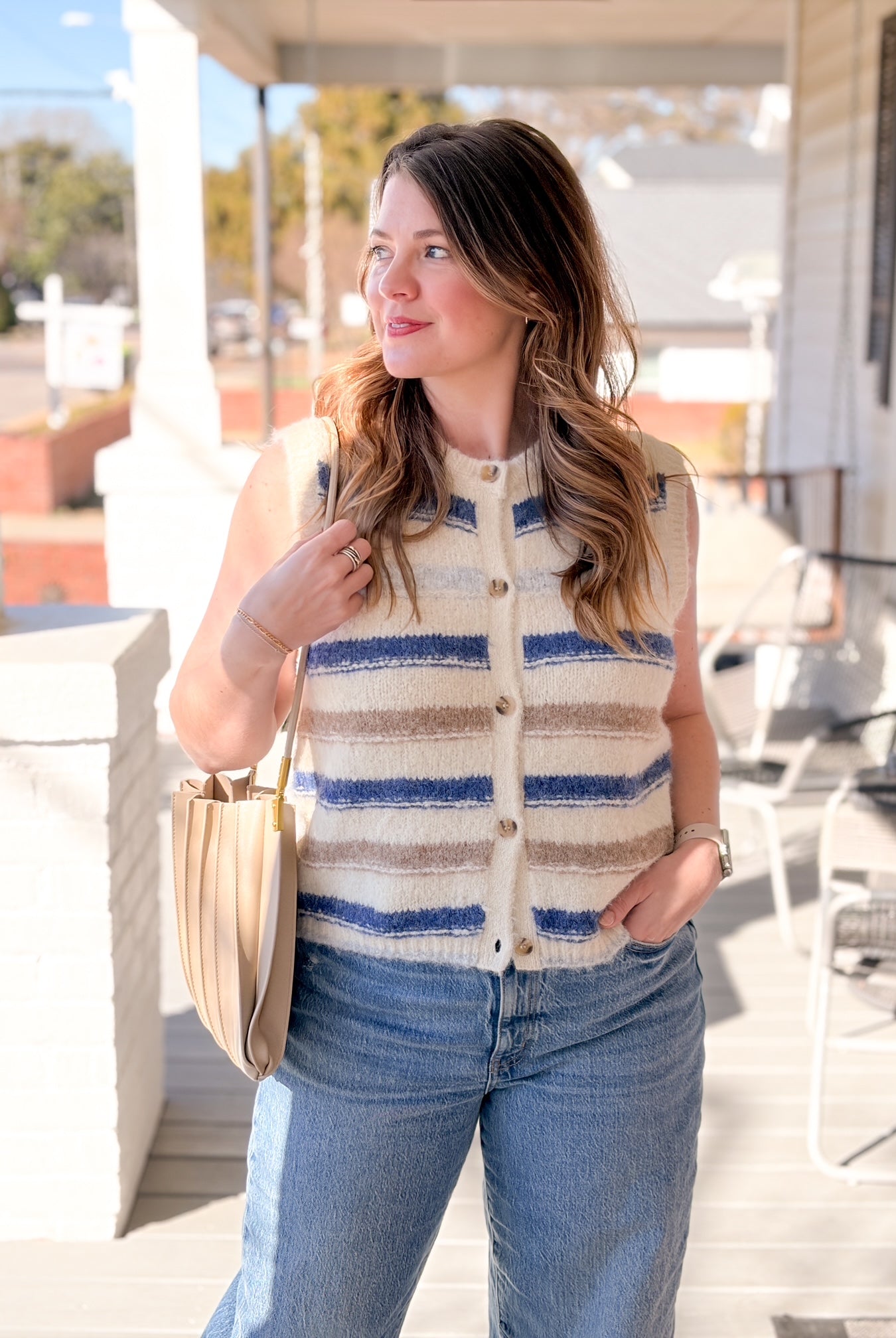 Rose & Lee Co Kira Tank, Birch Stripe Tanks