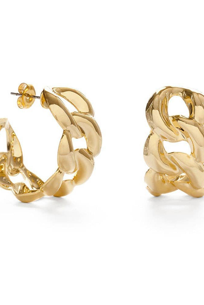 Rose & Lee Co Vintage Chain Link Hoops Earrings