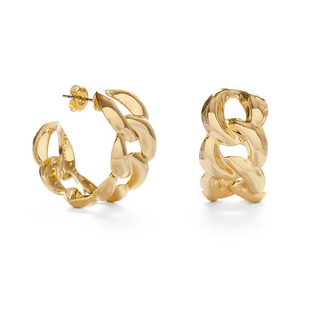 Rose & Lee Co Vintage Chain Link Hoops Earrings