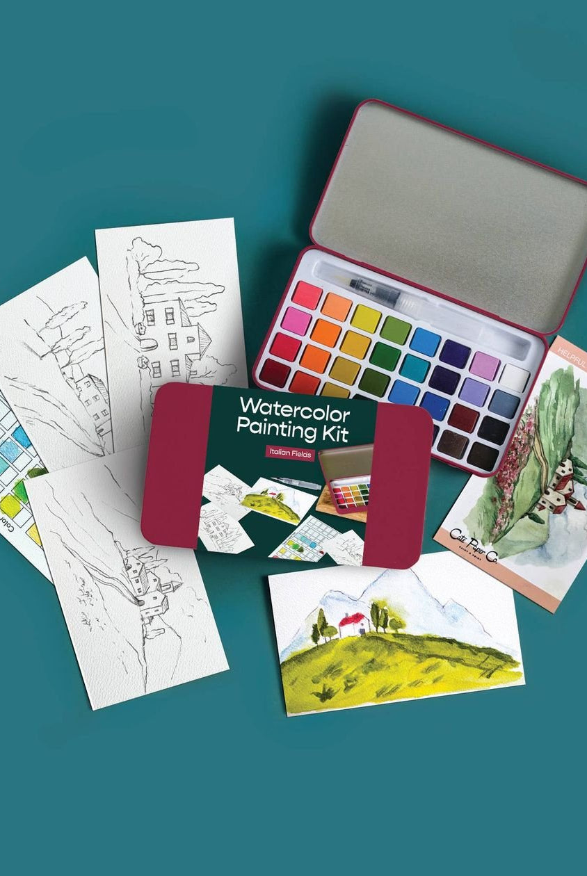 Rose & Lee Co Watercolor Painting Kit, Italian Fields Home & Gifts