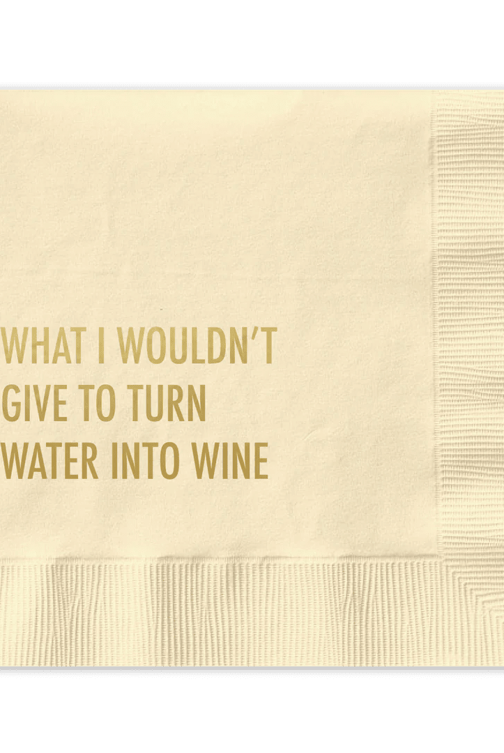 Rose & Lee Co Cocktail Napkin, Water Into Wine Drinkware