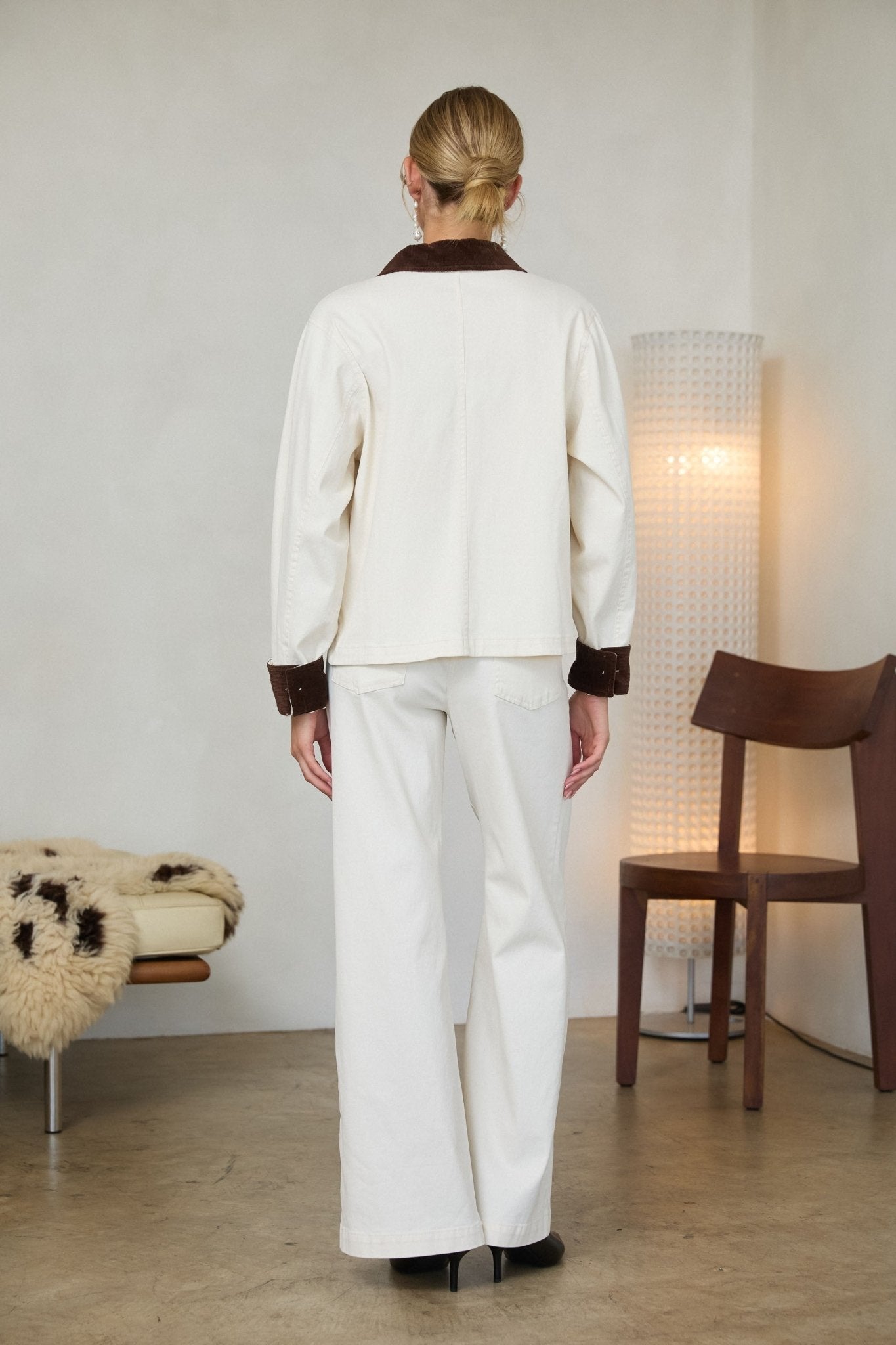 Rose & Lee Co Weston Jacket, Ivory/Brown Jackets