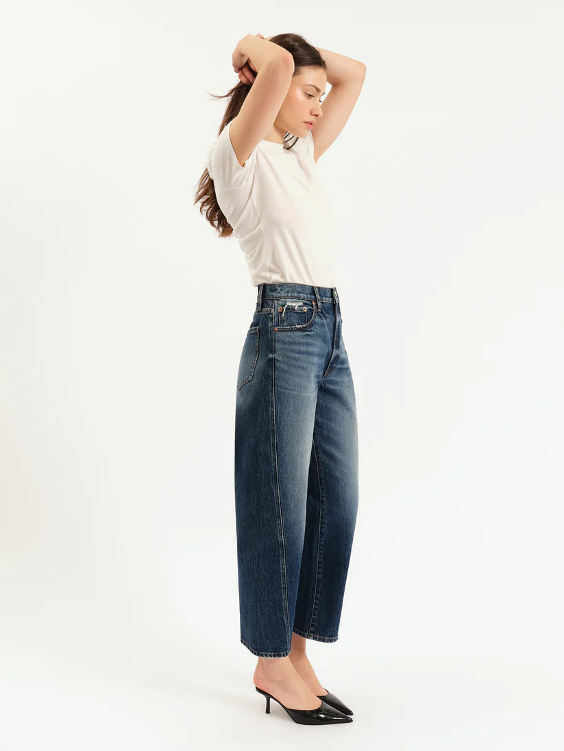 Dark Denim Barrel Leg Jeans