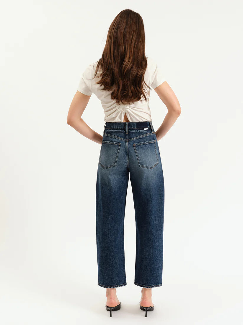 Dark Denim Barrel Leg Jeans