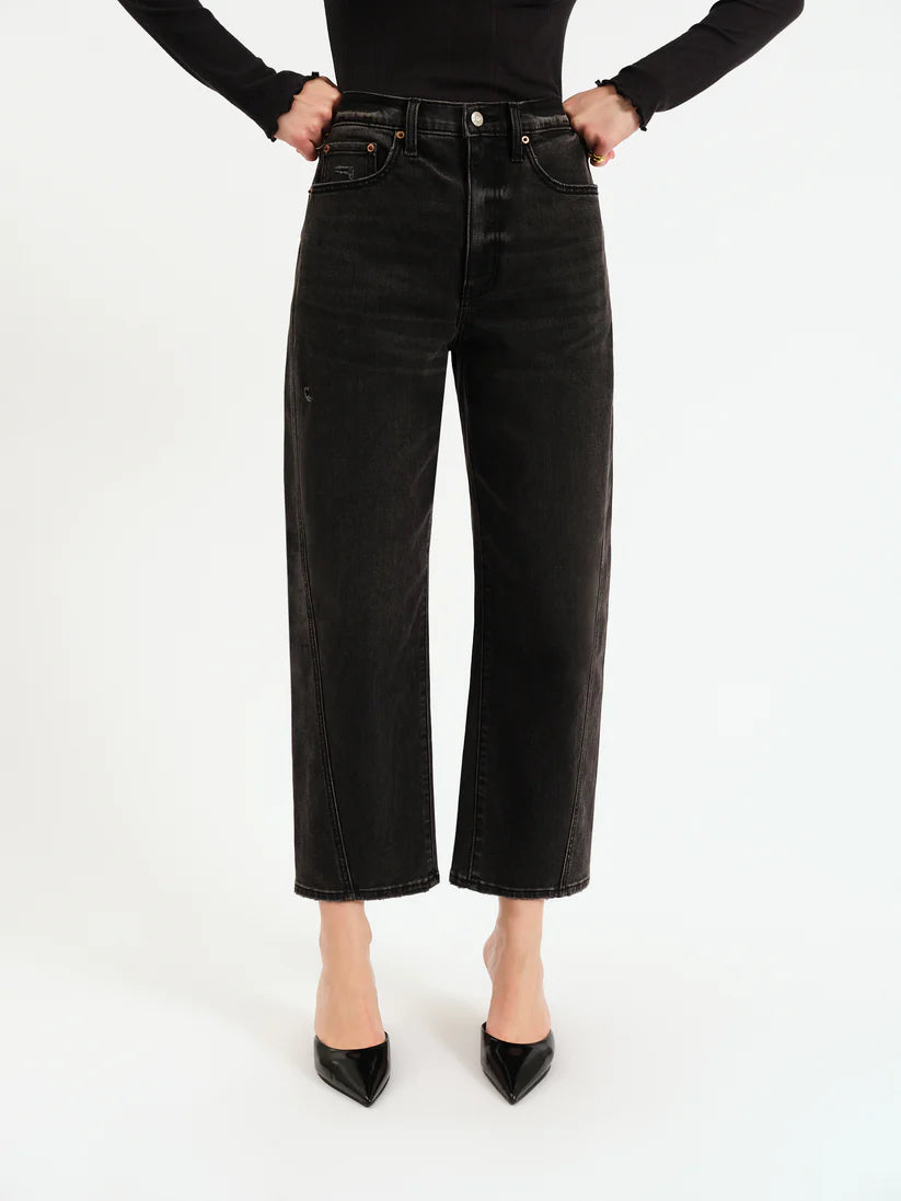 Black Barrel Leg High Rise Jeans
