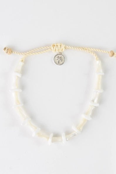Rose & Lee Co White Beaded Surfer Bracelet Bracelets