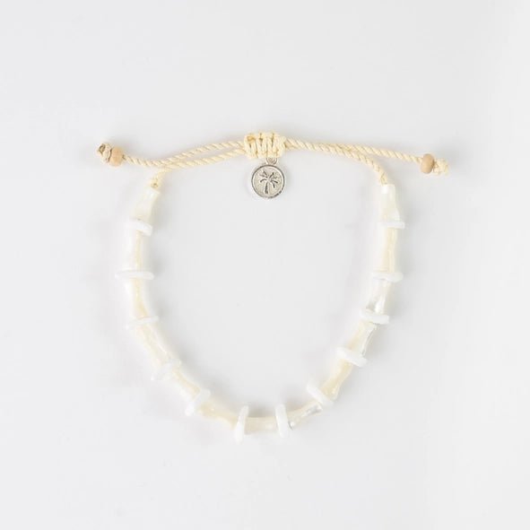 Rose & Lee Co White Beaded Surfer Bracelet Bracelets